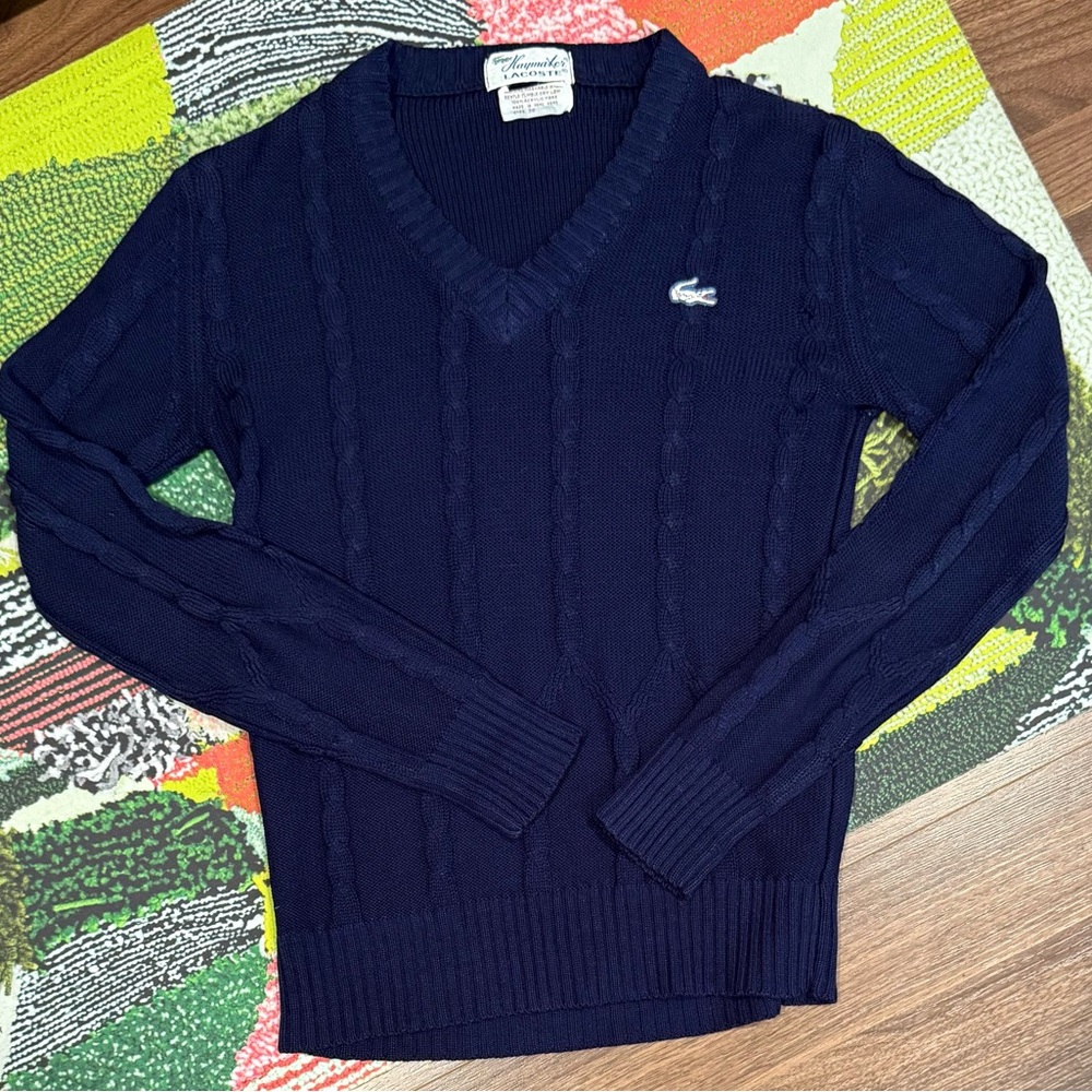 Vintage Haymaker Lacoste Navy V-Neck Sweater